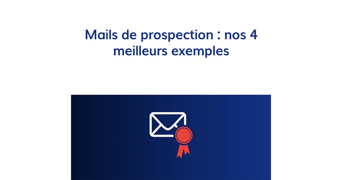 Exemple Mail Prospection B To B – Novo Exemplo